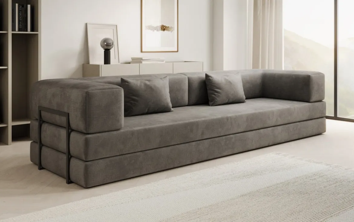 Designer Sofa Lazy 3 Sitzer XXL in Samt