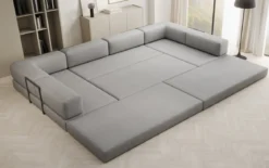 Designer Sofa Lazy U in Bouclé