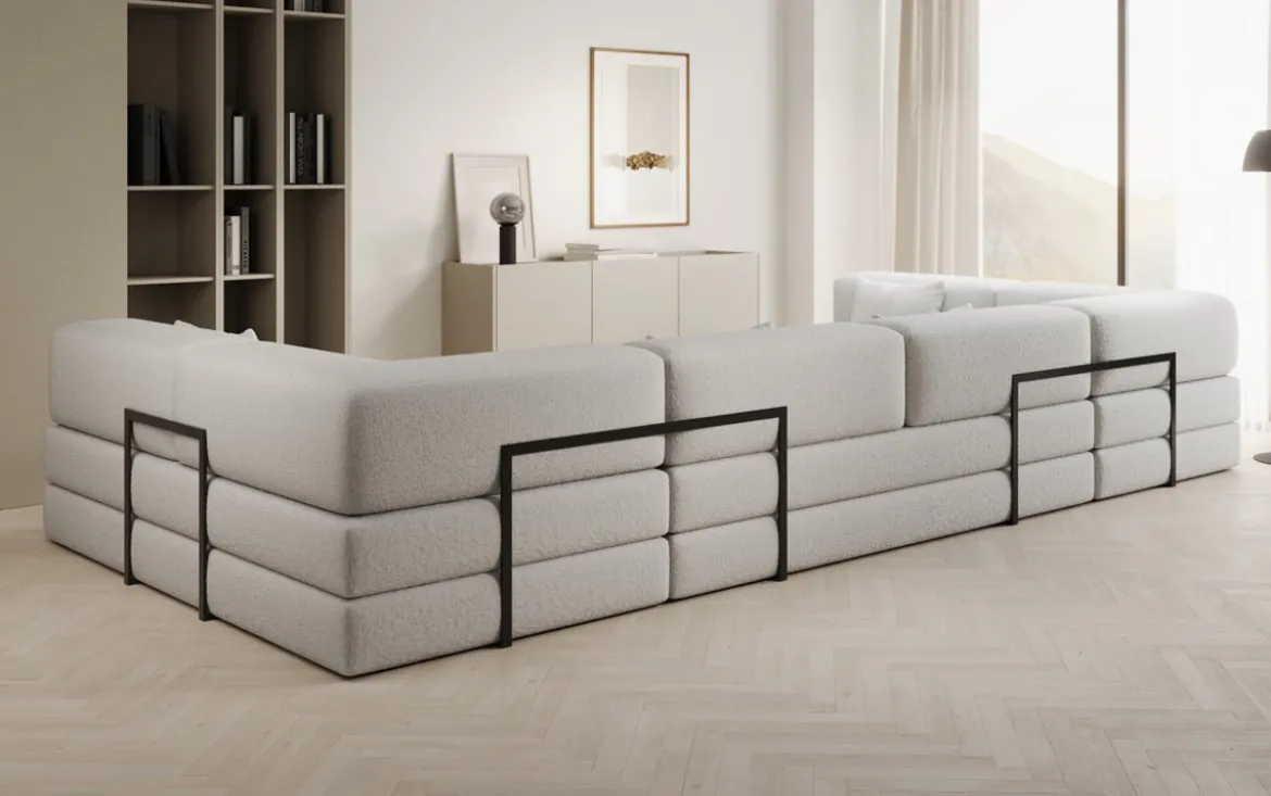 Designer Sofa Lazy U in Bouclé