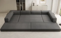 Designer Sofa Lazy U in Bouclé