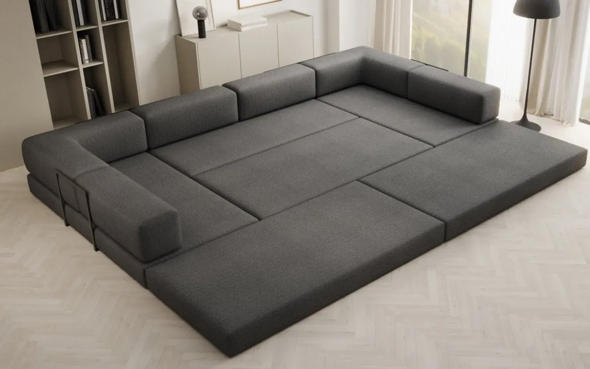Designer Sofa Lazy U in Bouclé
