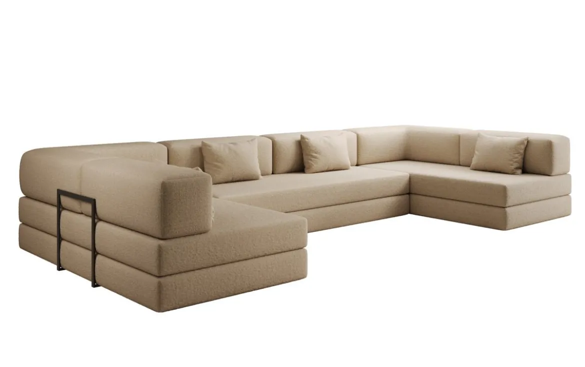Designer Sofa Lazy U in Bouclé