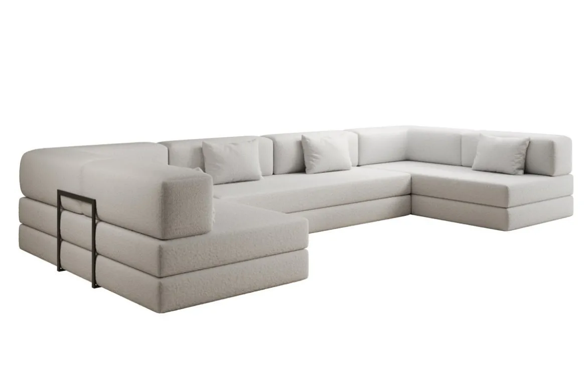 Designer Sofa Lazy U in Bouclé