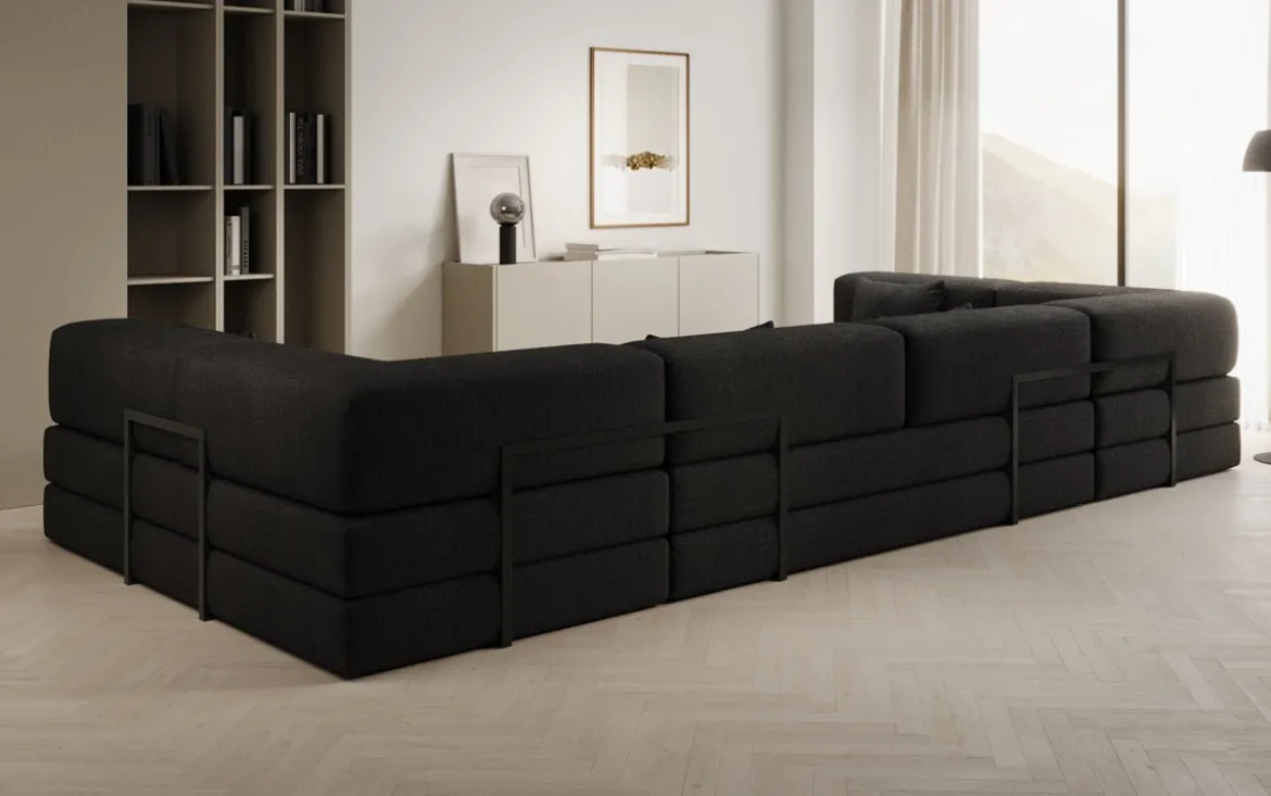 Designer Sofa Lazy U in Bouclé