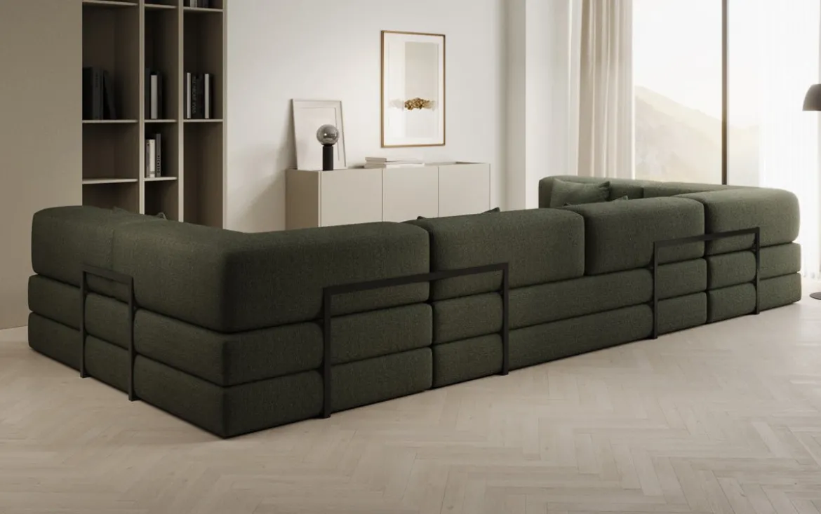 Designer Sofa Lazy U in Bouclé