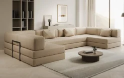Designer Sofa Lazy U in Bouclé