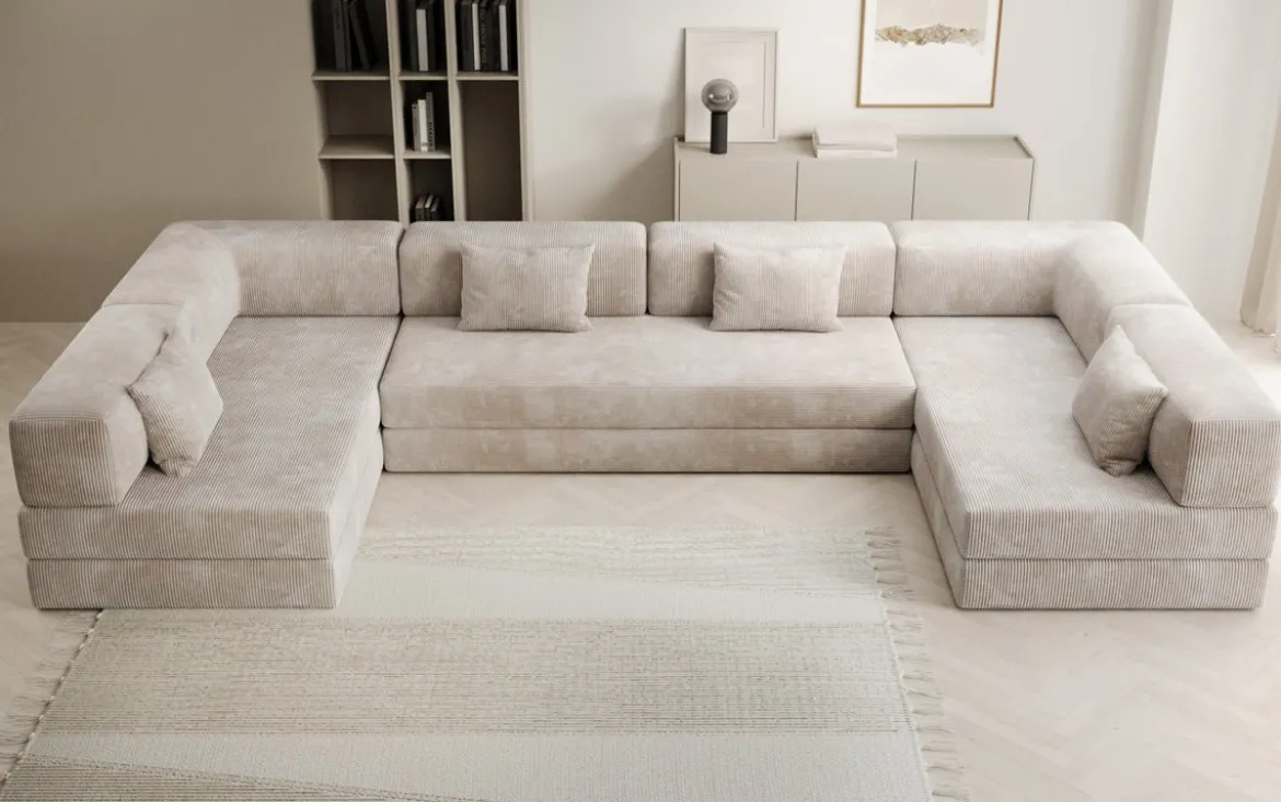Designer Sofa Lazy U in Cord
