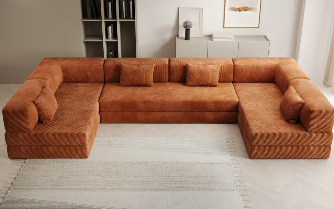 Designer Sofa Lazy U in Cord