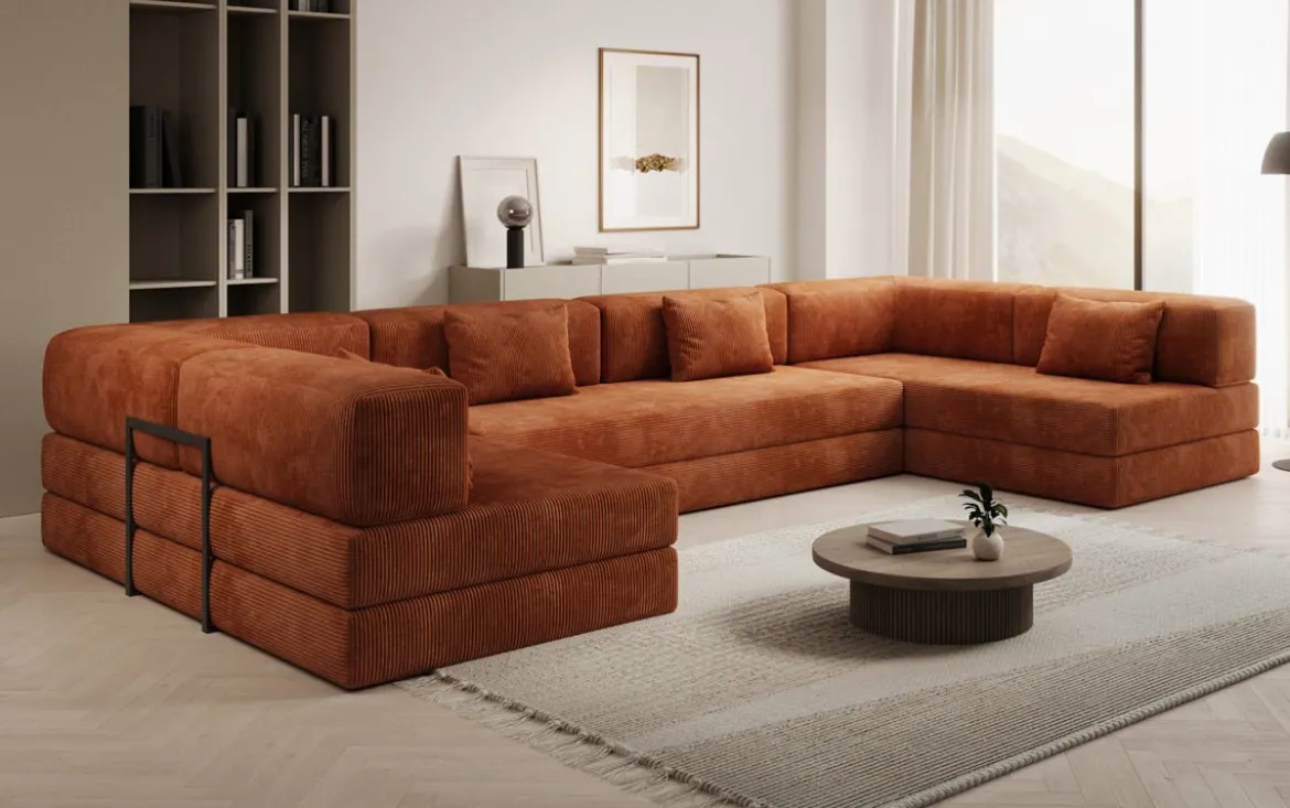 Designer Sofa Lazy U in Cord