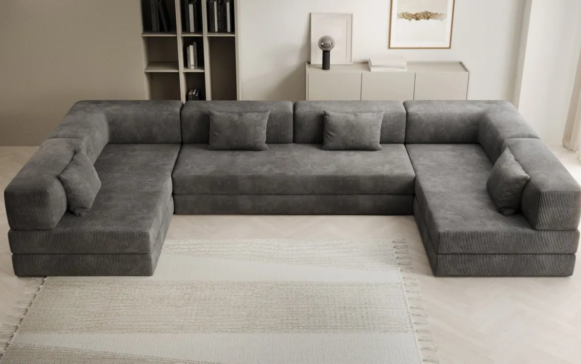 Designer Sofa Lazy U in Cord