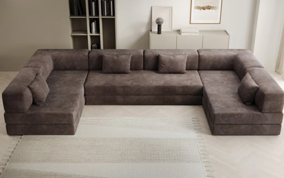Designer Sofa Lazy U in Cord