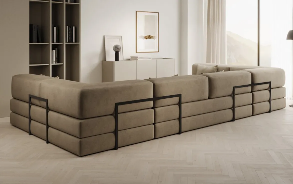Designer Sofa Lazy U in Samt