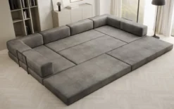 Designer Sofa Lazy U in Samt