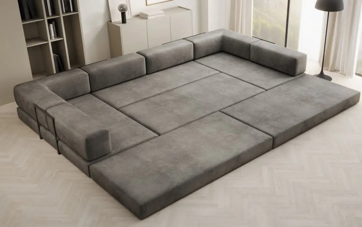 Designer Sofa Lazy U in Samt
