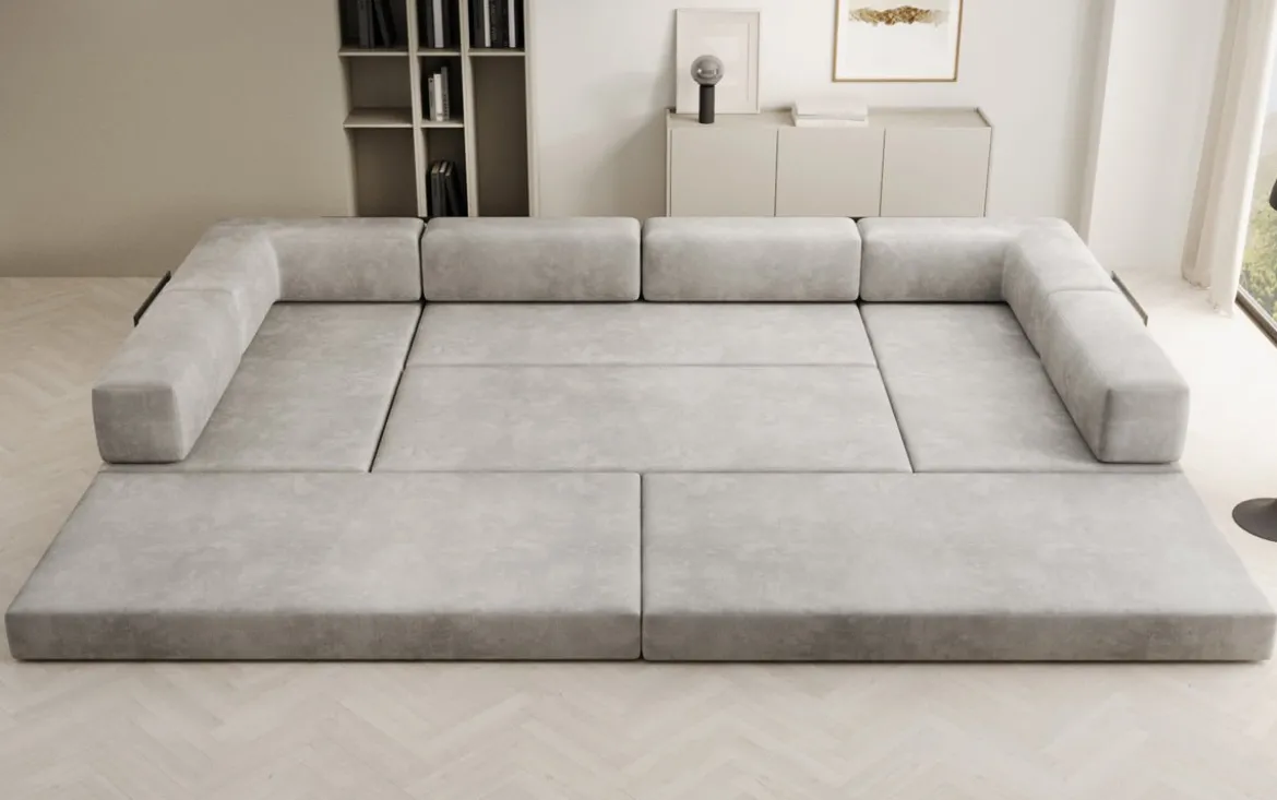 Designer Sofa Lazy U in Samt