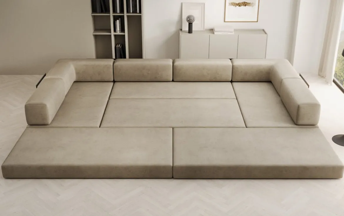 Designer Sofa Lazy U in Samt