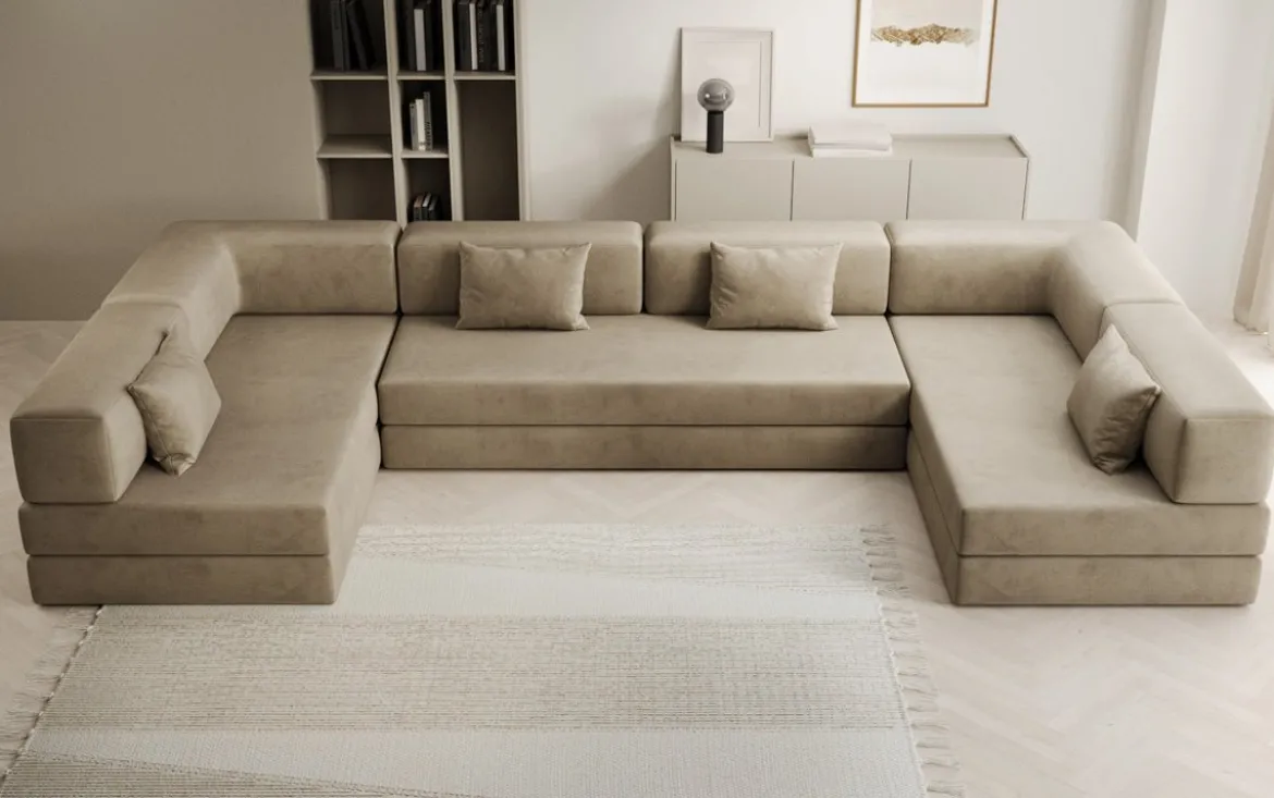 Designer Sofa Lazy U in Samt