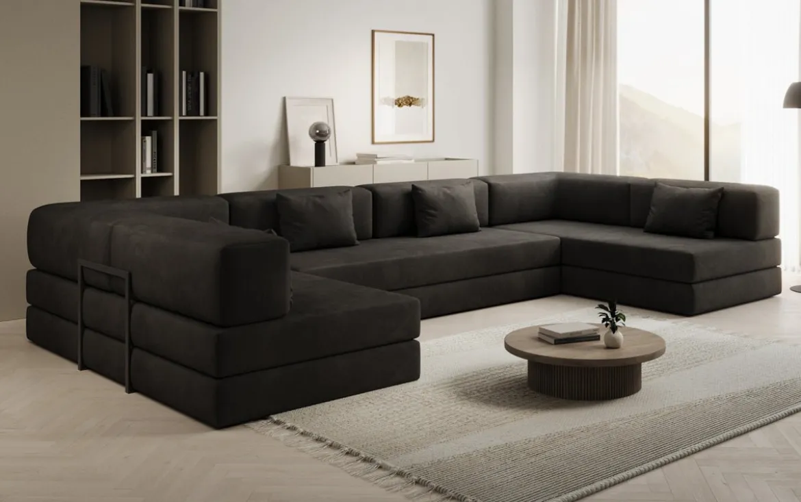 Designer Sofa Lazy U in Samt