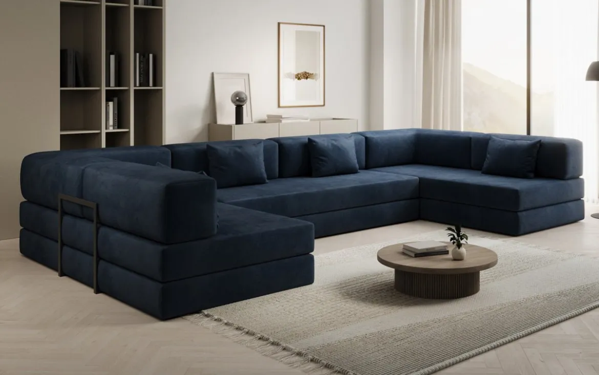 Designer Sofa Lazy U in Samt