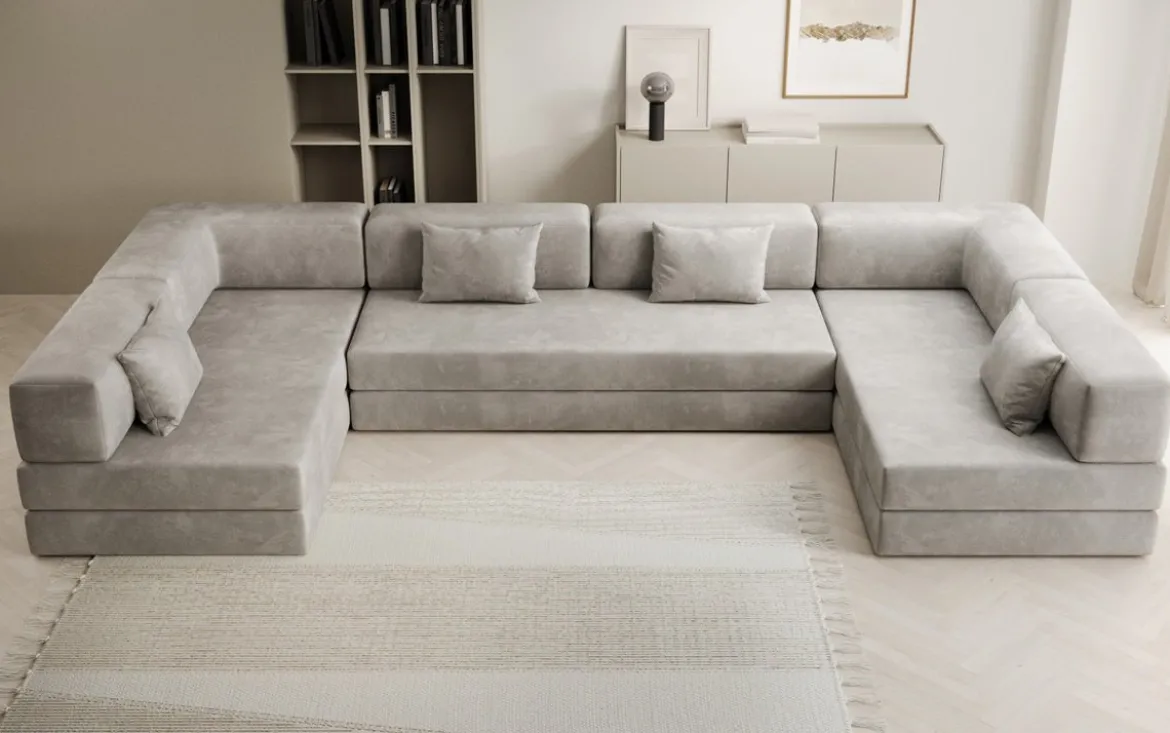 Designer Sofa Lazy U in Samt