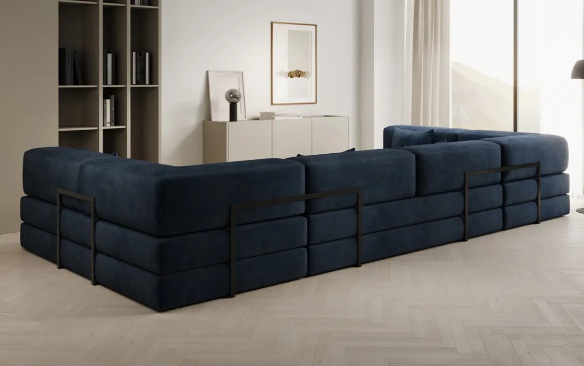Designer Sofa Lazy U in Samt