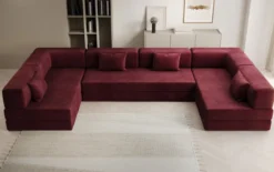Designer Sofa Lazy U in Samt