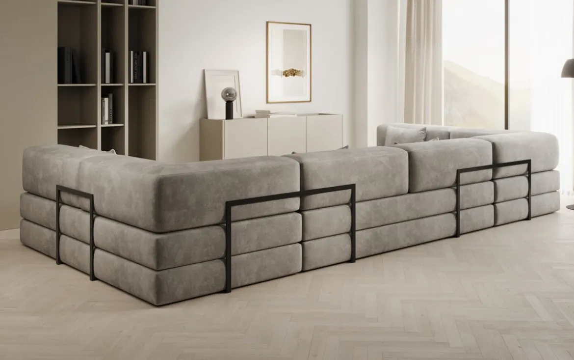 Designer Sofa Lazy U in Samt