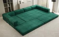 Designer Sofa Lazy U in Samt