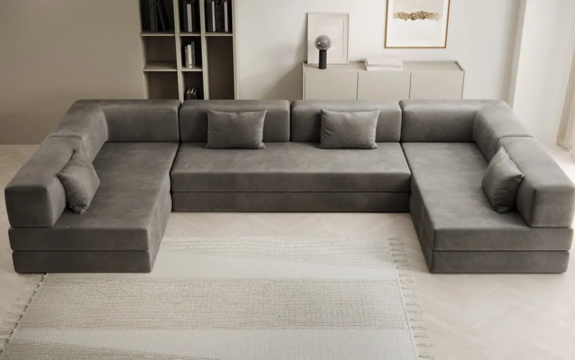 Designer Sofa Lazy U in Samt
