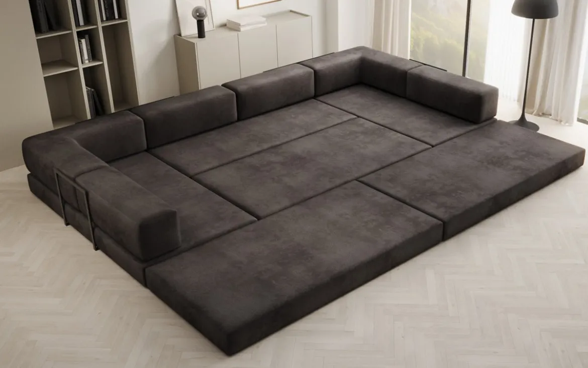 Designer Sofa Lazy U in Samt