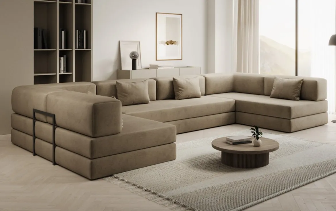 Designer Sofa Lazy U in Samt