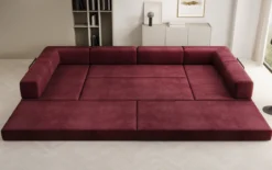 Designer Sofa Lazy U in Samt