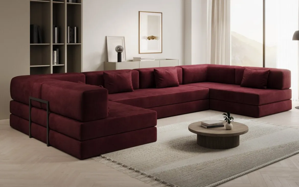 Designer Sofa Lazy U in Samt