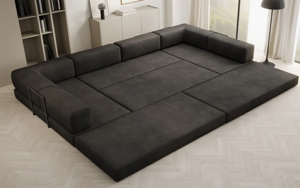 Designer Sofa Lazy U in Samt