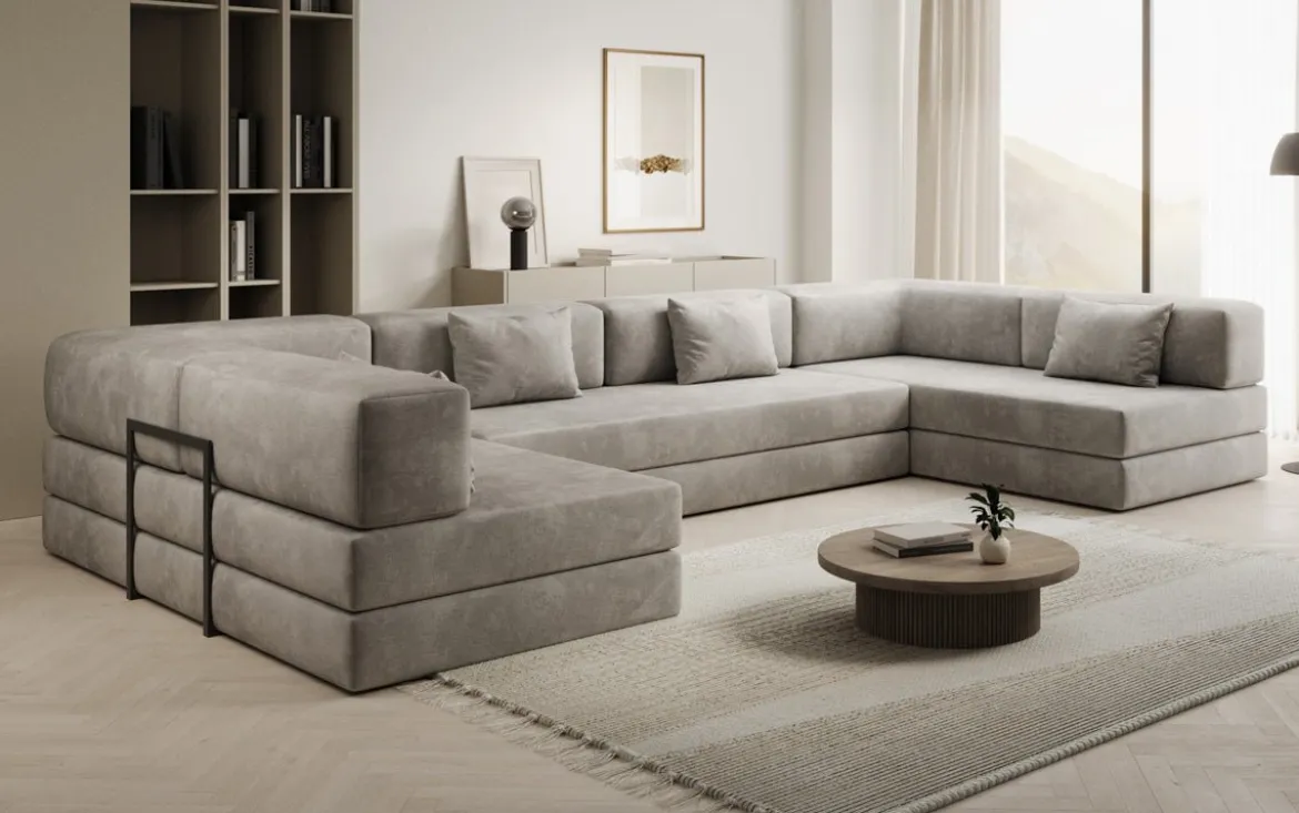 Designer Sofa Lazy U in Samt