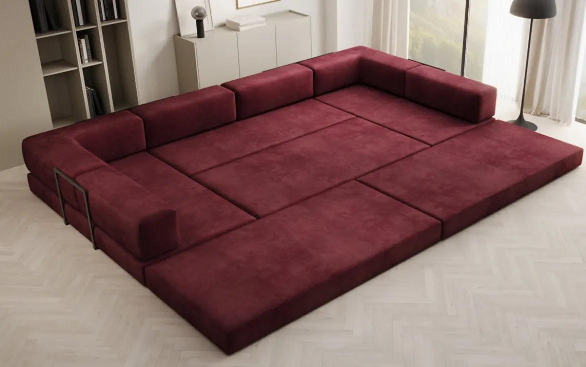 Designer Sofa Lazy U in Samt