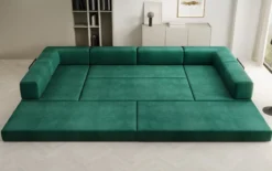 Designer Sofa Lazy U in Samt