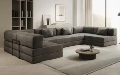 Designer Sofa Lazy U in Samt