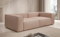 Designer Sofa Lesley 3 Sitzer in Echtleder