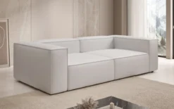 Designer Sofa Lesley 3 Sitzer in Echtleder