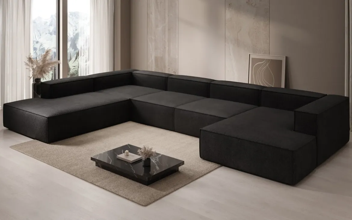 Designer Sofa Lesley U XXL in Bouclé