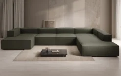 Designer Sofa Lesley U XXL in Bouclé