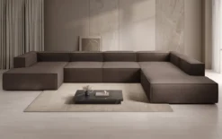 Designer Sofa Lesley U XXL in Bouclé
