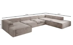 Designer Sofa Lesley U XXL in Cord