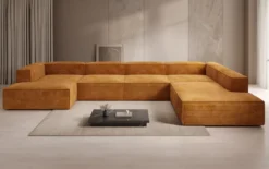 Designer Sofa Lesley U XXL in Cord