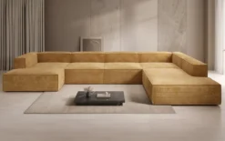 Designer Sofa Lesley U XXL in Cord