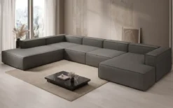 Designer Sofa Lesley U XXL in Echtleder