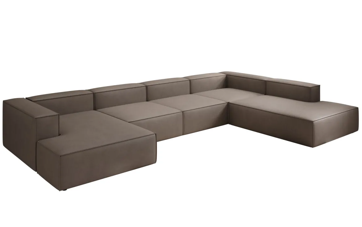 Designer Sofa Lesley U XXL in Echtleder