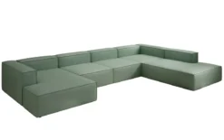 Designer Sofa Lesley U XXL in Echtleder