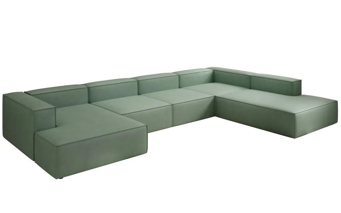 Designer Sofa Lesley U XXL in Echtleder
